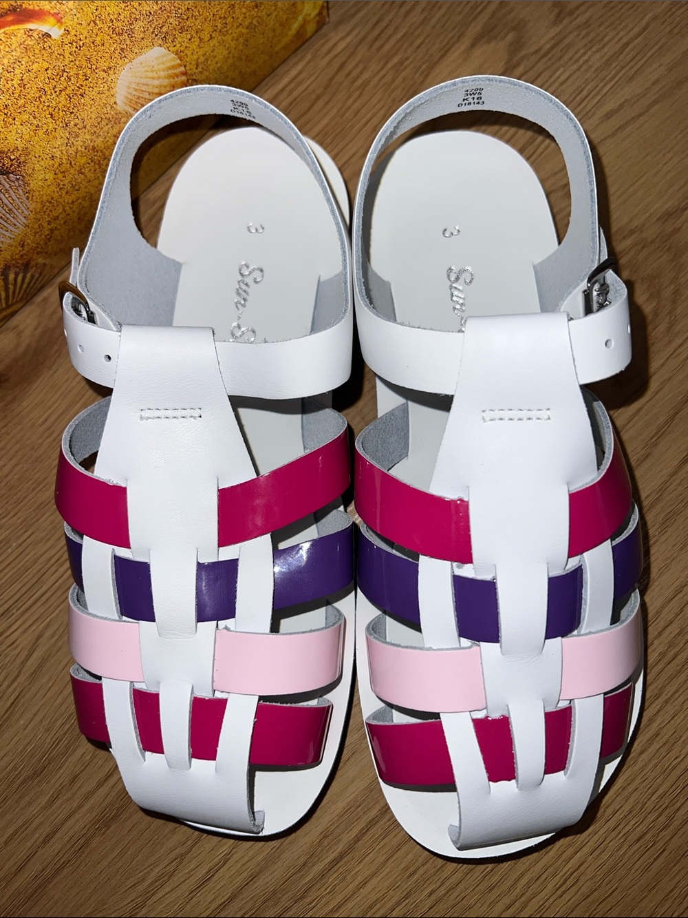 AUTH NIB Salt Water Sandal by Hoy Shoes Sun-San - Sailors MULTI COLOR 3W5